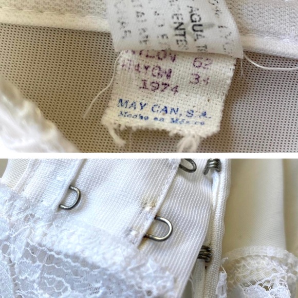 Vintage 1974 May Can White Bustier Corset Size 34 Strapless - Picture 4 of 4